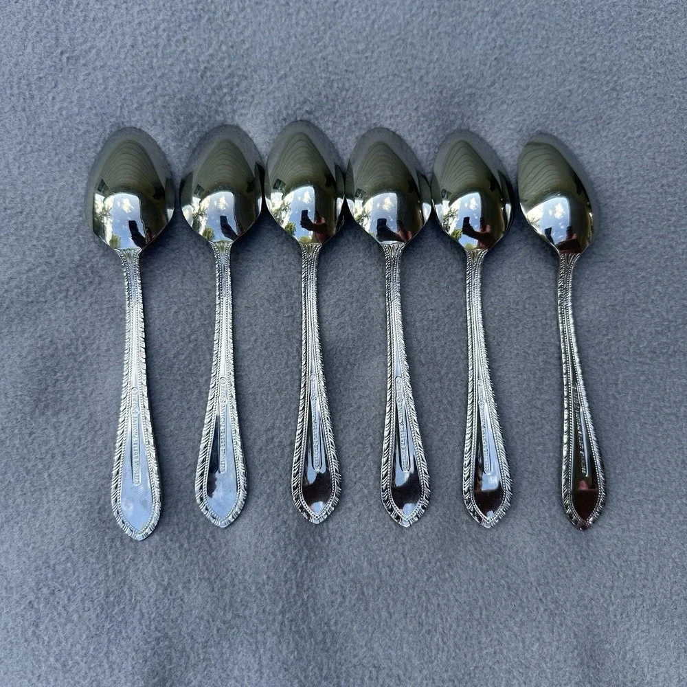 6 Reed & Barton Royal Britannia Teaspoons Select Stainless Flatware